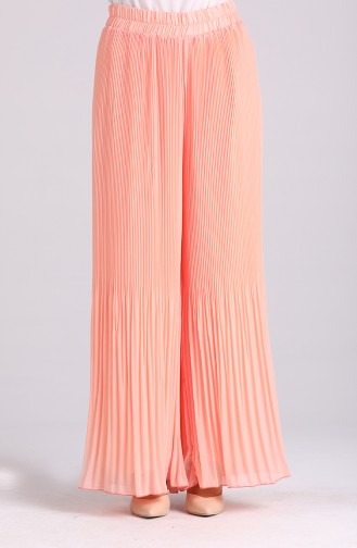 Pleated Chiffon Trousers 4000a-06 Salmon 4000A-06