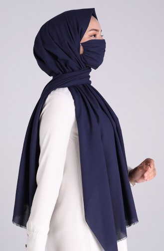 Sefamerve Masked Shawl 1000-25 Navy Blue 1000-25