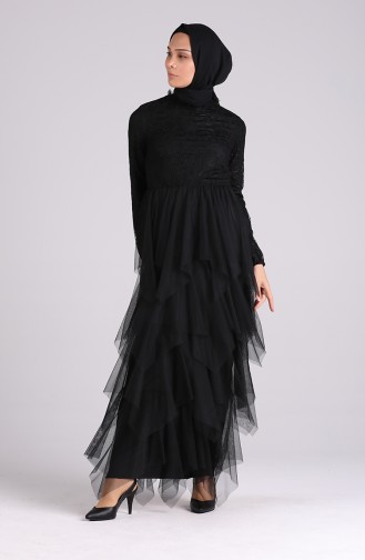 Schwarz Hijab-Abendkleider 5344-01