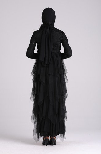Schwarz Hijab-Abendkleider 5344-01