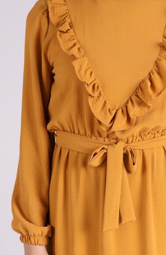 فستان أصفر خردل 0053-05