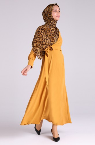 Senf Hijab Kleider 0056-01