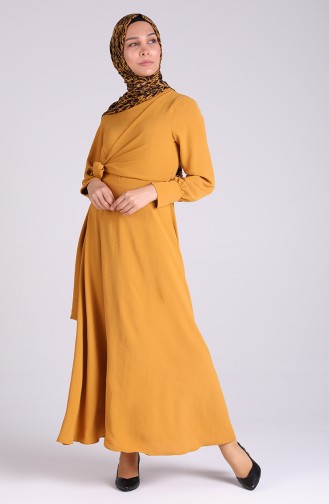 Mustard İslamitische Jurk 0056-01