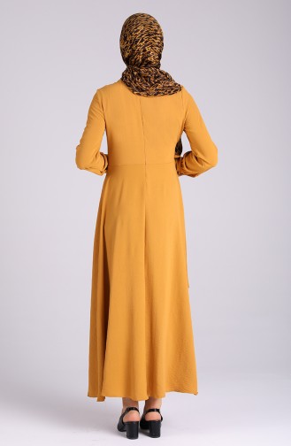 Mustard İslamitische Jurk 0056-01