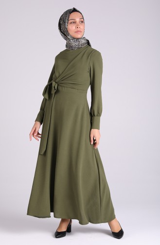 Khaki Hijab Kleider 0056-03