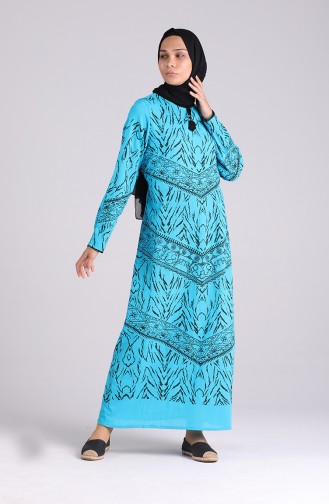 Blue Hijab Dress 4444-05