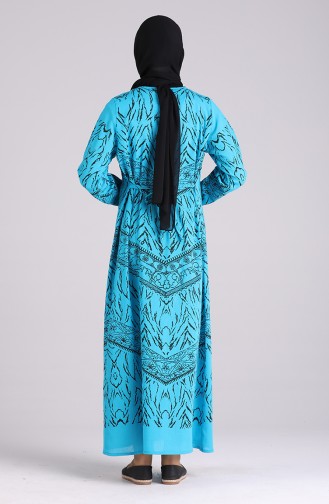 Blue Hijab Dress 4444-05