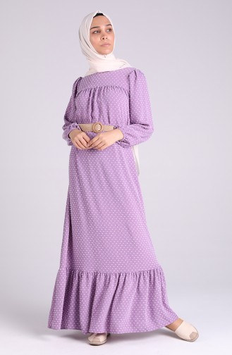 Belted Gathered Dress 4466-03 Lilac 4466-03