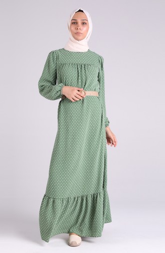 Belted Gathered Dress 4466-05 Sea Green 4466-05