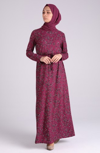 Dark Fuchsia Hijab Dress 5708P-07