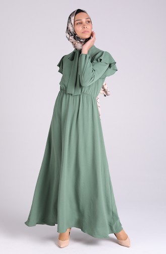 فستان أخضر فاتح 5157-01