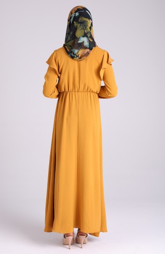 Tie Collar Dress 5157-03 Mustard 5157-03