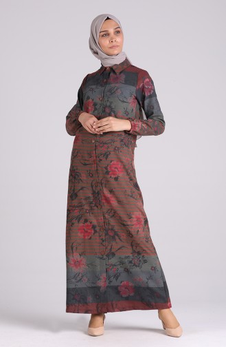 Floral-patterned Buttoned Dress 5164-05 Tile 5164-05
