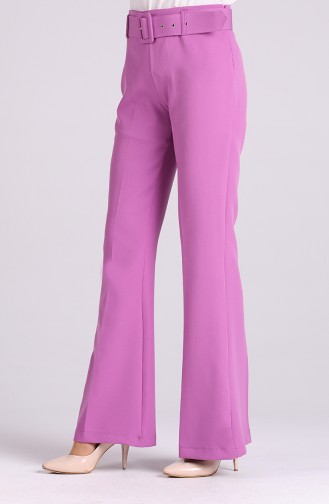 Belted Flared Trousers 1720-07 Purple 1720-07