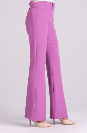Belted Flared Trousers 1720-07 Purple 1720-07