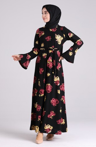 Black Hijab Dress 5885-02