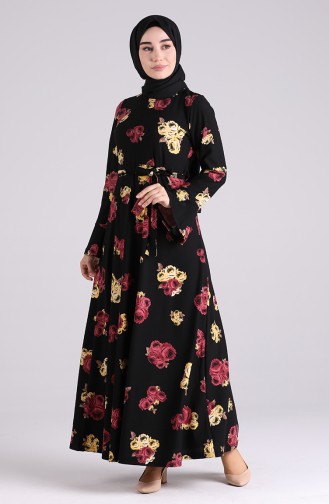 Schwarz Hijab Kleider 5885-02