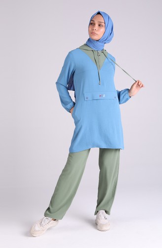 Aerobin Fabric Tunic Trousers Double Suit 99252-04 Blue Green 99252-04