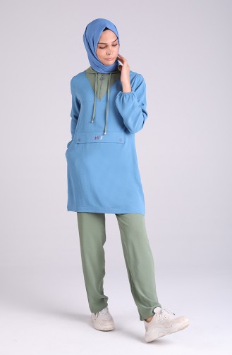 Aerobin Fabric Tunic Trousers Double Suit 99252-04 Blue Green 99252-04