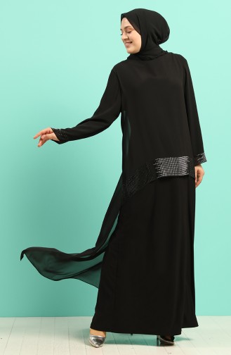 Habillé Hijab Noir 6301-03