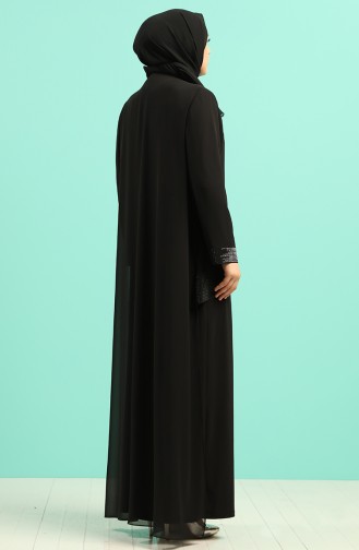 Schwarz Hijab-Abendkleider 6301-03