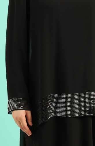 Schwarz Hijab-Abendkleider 6301-03