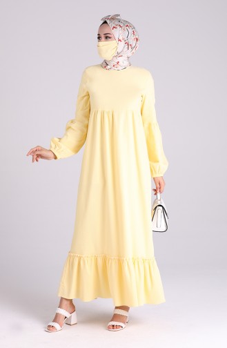 Dress with Free Mask 1410-07 Yellow 1410-07