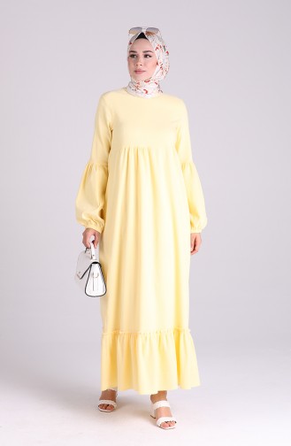 Gelb Hijab Kleider 1410-07