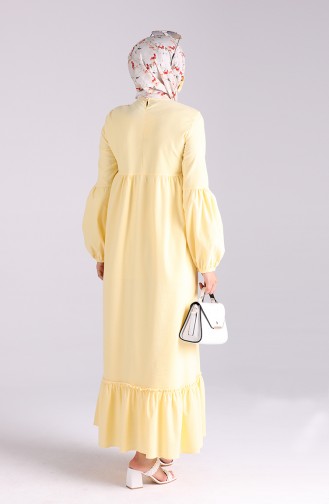 Maske Hediyeli Elbise 1410-07 Sarı