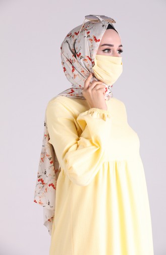 Gelb Hijab Kleider 1410-07