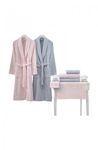 Ensemble de Serviette et Peignoir Gris 000508-01