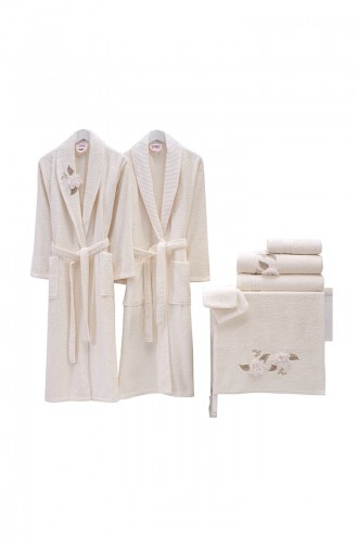 Cream Towel and Bathrobe Set 000530-03