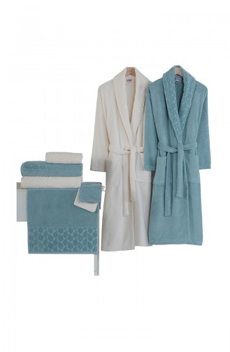 Cream Handdoek en Badjas set 000548-04