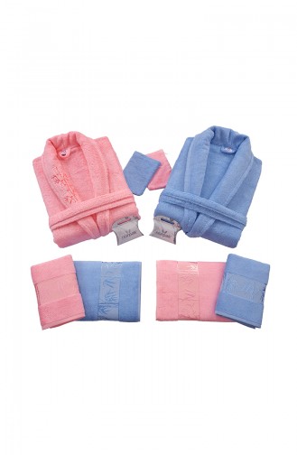 Pink Handdoek en Badjas set 000550-06
