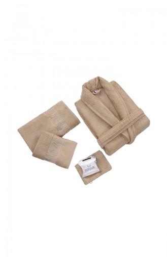 Ensemble de Serviette et Peignoir Couleur Brun 000552-01