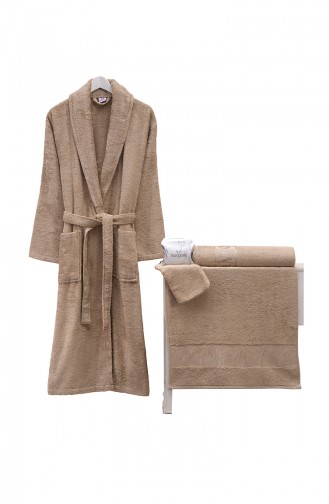 Ensemble de Serviette et Peignoir Couleur Brun 000552-01