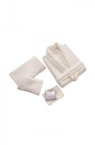 Cream Towel and Bathrobe Set 000552-02