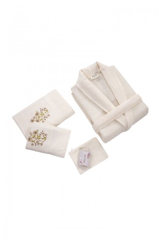 Cream Handdoek en Badjas set 000570-05