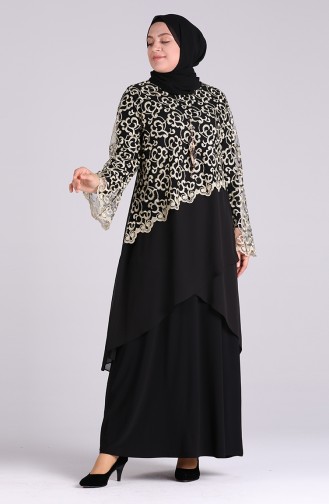 Black Hijab Evening Dress 2023127-01