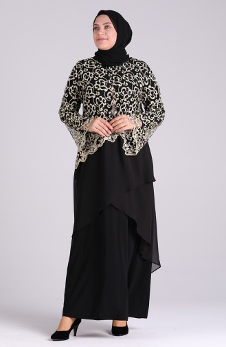Schwarz Hijab-Abendkleider 2023127-01
