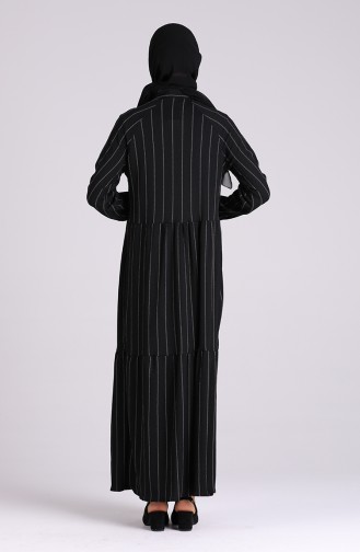 Fırfırlı Elbise 5299C-01 Siyah
