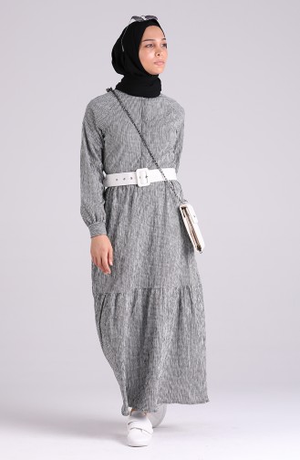 Schwarz Hijab Kleider 5299D-01