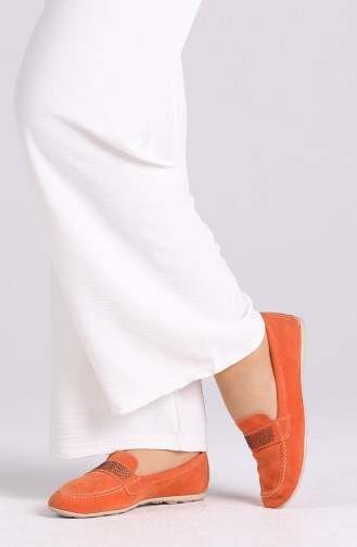 Orange Woman Flat Shoe 0405-04