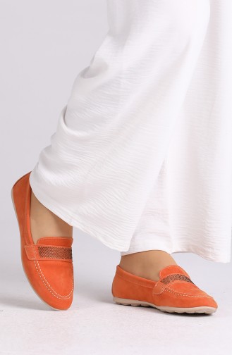 Orange Woman Flat Shoe 0405-04