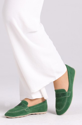 Green Women`s Flats 0405-08