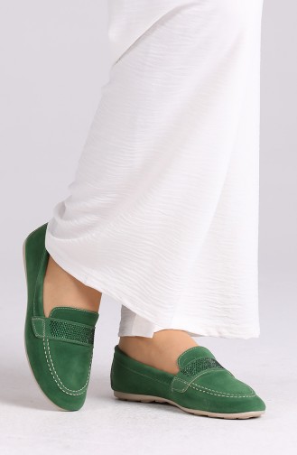 Green Woman Flat Shoe 0405-08