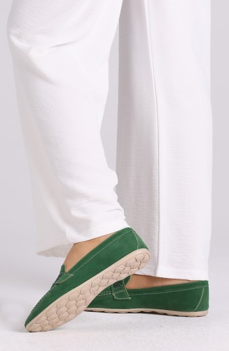 Green Woman Flat Shoe 0405-08