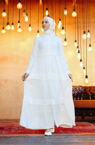 Robe Hijab Blanc 8259-02