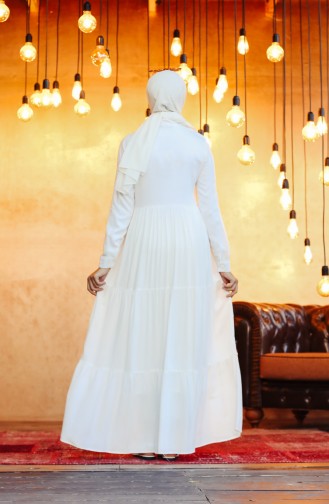 White İslamitische Jurk 8259-02