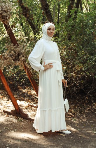 Robe Hijab Blanc 8260-03